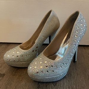 Silver high heels